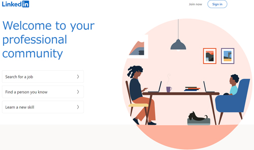 LinkedIn登録画面
