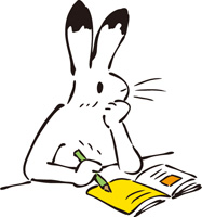 勉強するうさぎ
